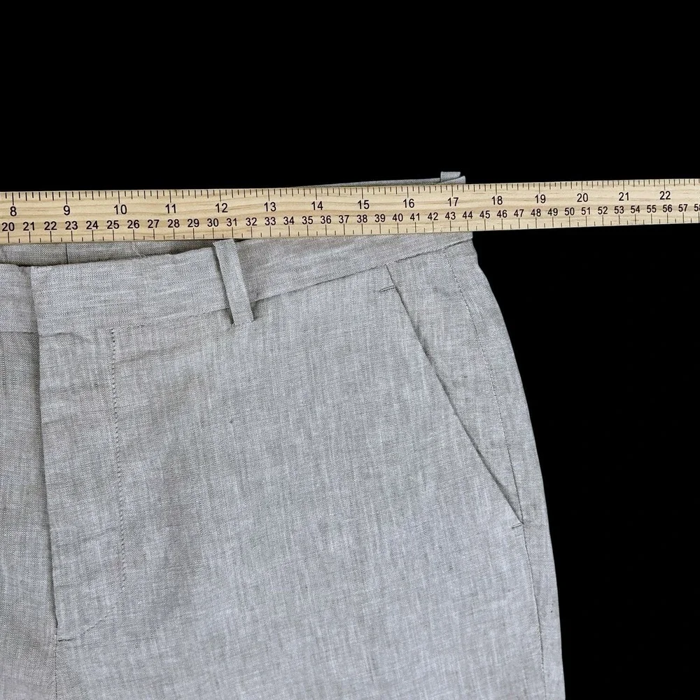 Perry Ellis Pants Men 34x30 (ACTUAL 34x29) Beige Linen Blend Straight Trousers